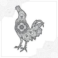 mandala di pollo. elementi decorativi vintage. modello orientale, illustrazione vettoriale. vettore