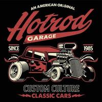 camicia design di americano hotrod auto nel Vintage ▾ stile vettore