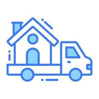 Casa su furgone denotando vettore di Casa mutevole vettore, premio icona