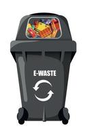 nero vettore spazzatura bidone per e-waste