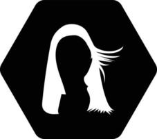 femmina, fibra, capelli icona design vettore