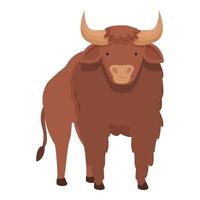 bufalo icona cartone animato vettore. bisonte animale vettore