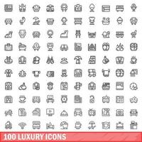 100 lusso icone impostare, schema stile vettore