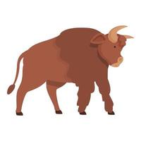 mammifero bisonte icona cartone animato vettore. bufalo animale vettore