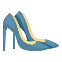 classico blu alto tacchi scarpe icona cartone animato vettore. femmina moda vettore