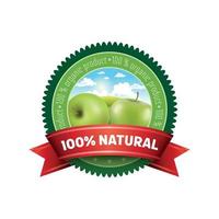 vettore etichetta naturale mele