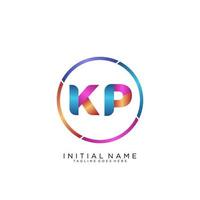 lettera kp colorfull logo premio elegante modello vettore