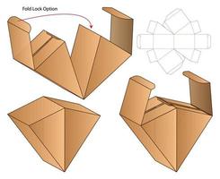 disegno del modello fustellato di imballaggio della scatola. Modello 3d vettore