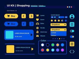 kit di elementi per lo shopping dell'interfaccia utente vettore