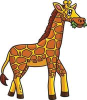 illustrazione clipart colorata del fumetto della giraffa vettore