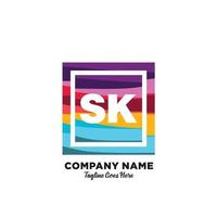 sk iniziale logo con colorato modello vettore. vettore