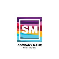 sm iniziale logo con colorato modello vettore. vettore