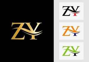 iniziale monogramma lettera zy logo design. zy logotipo modello vettore