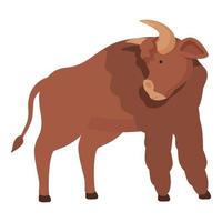 bufalo mammifero icona cartone animato vettore. bisonte animale vettore