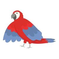 zoo ara icona cartone animato vettore. tropicale uccello vettore