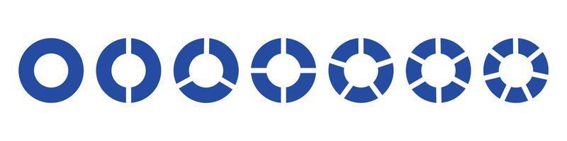 ruota diagrammi. frazioni torta diviso per matematica. cerchio torta con pezzi. segmento fetta impostare. semplice geometria. vettore isolato illustrazione