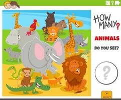 conteggio cartone animato selvaggio animali educativo attività vettore