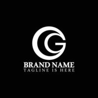 cg logo monogramma con cerchio forma stile design vettore