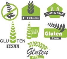 eco icone impostare, glutine gratuito logo icona celiaco simbolo dieta vettore