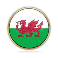 pulsante bandiera design modello Galles vettore