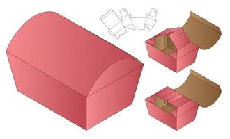 disegno del modello fustellato di imballaggio della scatola. Modello 3d vettore