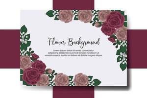 nozze bandiera fiore sfondo, digitale acquerello mano disegnato marrone rosa fiore design modello vettore