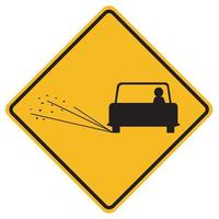 segnali di pericolo allentati manto stradale su sfondo bianco vettore