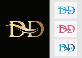 lettera dd logo design. dd logotipo modello vettore
