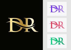 lettera dr logo design. dr logotipo modello vettore