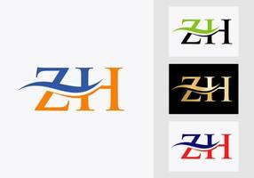 lettera zh logo design. zh logotipo modello vettore