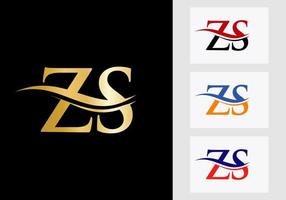 lettera zs logo design. zs logotipo modello vettore