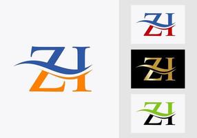 lettera zi logo design. zi logotipo modello vettore