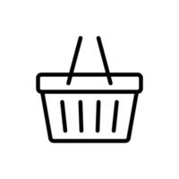 supermercato shopping cestino, in linea shopping concetto icona nel linea stile design isolato su bianca sfondo. modificabile ictus. vettore