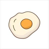fritte uovo isolato bianca sfondo vettore