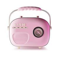 3d rosa retrò Radio sintonizzatore plastilina cartone animato stile isolato su un' bianca sfondo trasmissione e divertimento attrezzatura. vettore illustrazione