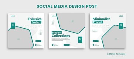 impostato di modificabile modello sociale media design inviare con esagono telaio, verde tosca adatto per inviare, vendita striscione, promozione Prodotto, presentazione, moda, arredamento, viaggiare, scuola vettore