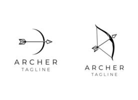 illustrazione vettoriale del modello di progettazione logo arciere