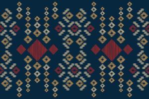 etnico ikat tessuto modello geometrico stile.africano ikat ricamo etnico orientale modello Marina Militare blu sfondo. astratto,vettore,illustrazione.per trama, abbigliamento, scraf, decorazione, tappeto. vettore