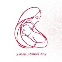 mano disegnare colpo contento madri giorno per donna e bambino bambino amore carta vettore