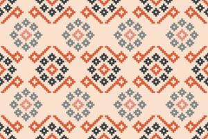 etnico geometrico tessuto modello attraversare punto.ikat ricamo etnico orientale pixel modello Marrone crema sfondo. astratto,vettore,illustrazione.per trama, abbigliamento, avvolgimento, decorazione, tappeto. vettore