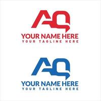 aq lettera logo o aq testo logo e aq parola logo design. vettore