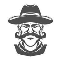 cowboy logo icona design vettore