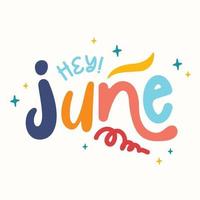 colorato divertimento mensile calendario mese lettering tipografia vettore