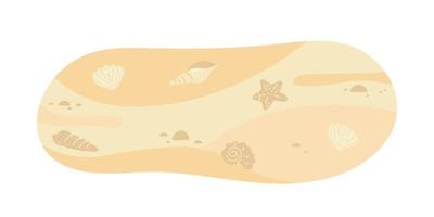 estate volta. superiore Visualizza di un esotico vuoto spiaggia con mare stelle e conchiglie. vettore illustrazione