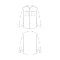 modello lungo manica nonno collare camicia con Due tasca vettore illustrazione piatto design schema capi di abbigliamento collezione