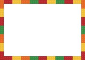 bandiera vettore giocattolo con colorato bloccare mattoni. modello di plastica parti per testo. vettore