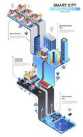 modello di progettazione infografica isometrica 3d moderna città intelligente vettore