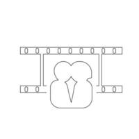 romantico film linea icona. film telaio vettore disegno, schema stile, uso per ragnatela e app, coppia, le persone, San Valentino