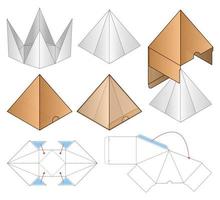 disegno del modello fustellato di imballaggio della scatola. Modello 3d vettore