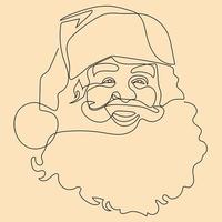 continuo linea disegno. uno linea Santa claus. allegro Natale e contento nuovo anno vettore illustrazione.